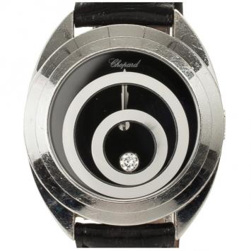 Chopard Happy Spirit White Gold Leather Womens Wristwatch 37 MM