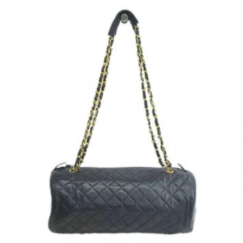 Chanel Black Quilted Barrel Bag