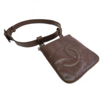 Pre Owned Chanel Brown Caviar Bum Bag