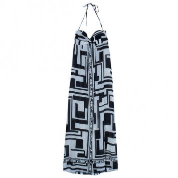 Emilio Pucci Silk Monochrome Maxi Dress M