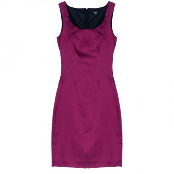 D and G Fuschia Sleeveless Satin Cocktail Dress M