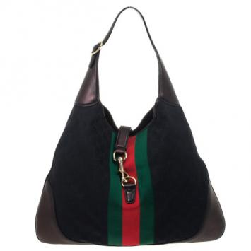 Gucci Black Monogram Jackie O Hobo