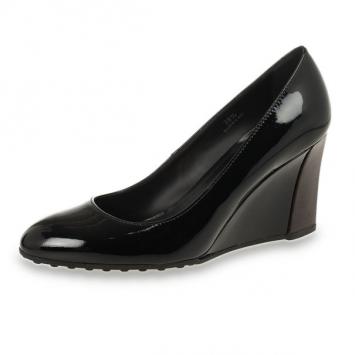 Tod's Black Patent Wedges Pumps Size 38.5