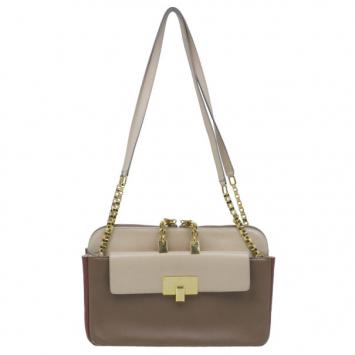 Chloe Beige Leather Lucy Shoulder Bag