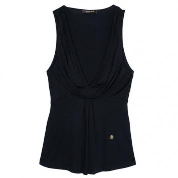 Roberto Cavalli Stretch Draped Top L