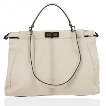  Fendi Python Lined Peekaboo Large Satchel