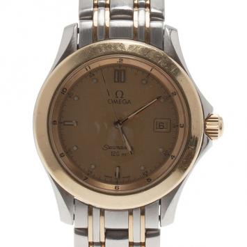 Pre Owned Omega Gold Stainless Steel Seamaster Men's Wristwatch 36M