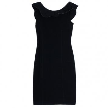 RED Valentino Black Ruffle Sheath Dress M