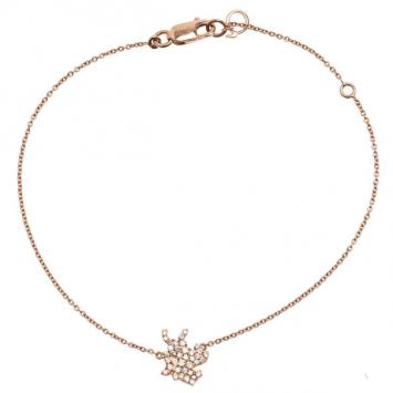Qeelin Petite Horse Diamond 18K Rose Gold Bracelet 18CM