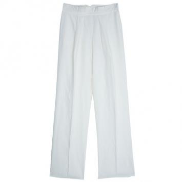 Armani Collezioni Off-White Linen Trousers M