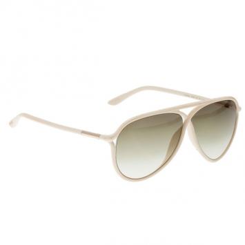 Tom Ford Cream Cross Detail Maximillion Unisex Aviators