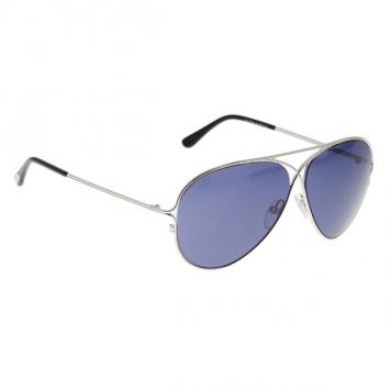 Pre Owned Tom Ford Silver and Black Peter Aviators