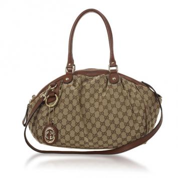 Gucci Brown Original Sukey GG Canvas Tote