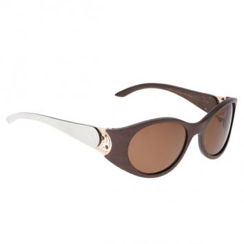 Boucheron Brown Wooden Sunglasses