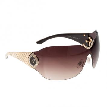 Chopard Gold Embossed SCH 883S Shield Sunglasses