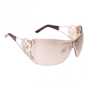 Chopard Maroon Gold Plated  SCH 692S Shield Sunglasses
