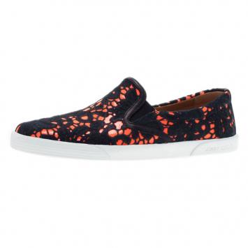 Jimmy Choo Neon Orange Lace Demi Loafers Size 38