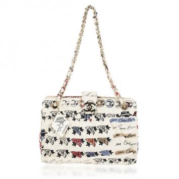 Chanel White Quilted Rue Cambon Tote 