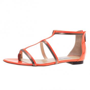Jimmy Choo Neon Orange Tabitha Sandals Size 40