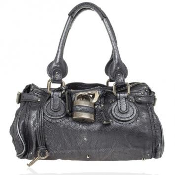Chloe Grey Metallic Paddington Satchel