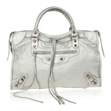 Balenciaga Metallic Classic Silver City Bag