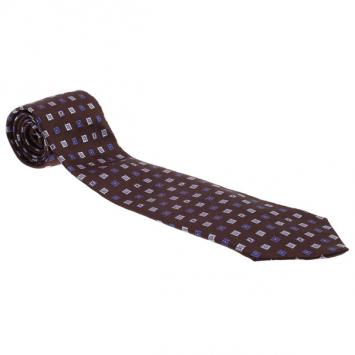 Pre Owned Fendi Brown Embroidered Silk Tie
