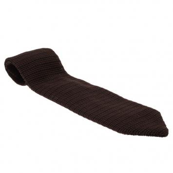 Pre Owned Fendi Brown Woven Silk Tie