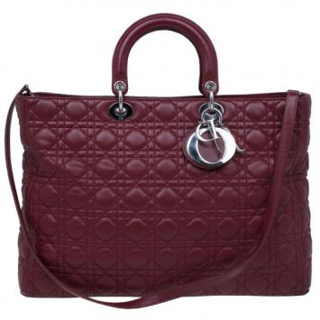 Dior Red Leather XL Large Lady Dior