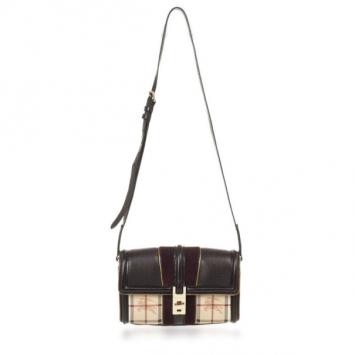 Burberry Haymarket Check Metallic Detail Crossbody Bag