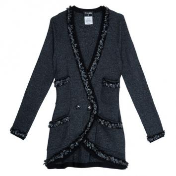 Chanel Grey Cashmere Long Cardigan S