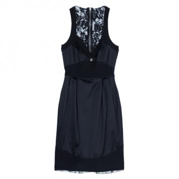 Chanel Black Silk Cocktail Dress S