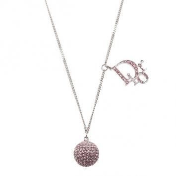 Dior Signature Sphere Pink Crystal Necklace