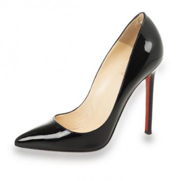 Christian Louboutin Black Patent Pigalle 120mm Pointed Toe Pumps Size 36.5