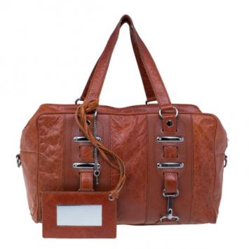Balenciaga Red Chevre Perforated Hook Tote