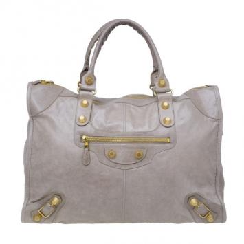 Balenciaga Beige Leather Large Weekend Bag