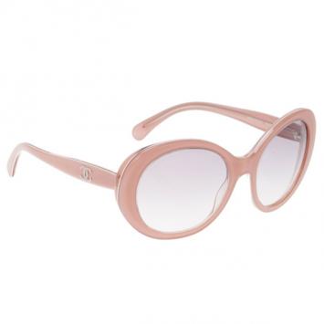 Chanel Pink Oval Sunglasses