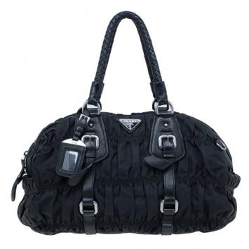 Prada Black Tessuto Nylon Hobo