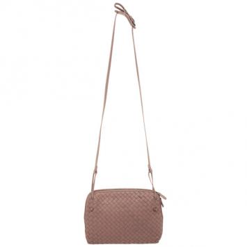 Bottega Veneta Small Pink Intrecciato Square Messenger Bag 