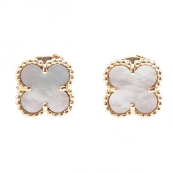 Van Cleef & Arpels Sweet Alhambra Mother of Pearl Stud Earrings