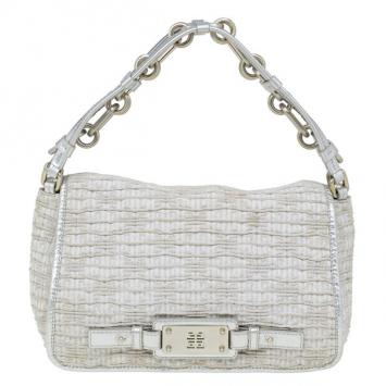Givenchy Beige Greased Fabric Satchel