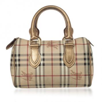 Burberry Haymarket Check Boston Satchel Handbag
