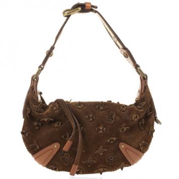 Louis Vuitton Limited Edition Cacao Monogram Suede Onatah Fleurs PM