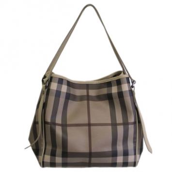 Burberry Beige Smoked Checked Hobo