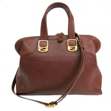 Fendi Brown Cameleon Leather Boston Bag