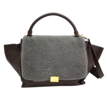 Celine Brown and Grey Sheepskin Trapeze