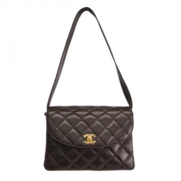 Chanel Brown Quilted Lambskin Shoulder Bag