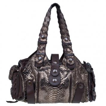 Chloe Bronze Python Silverado Satchel