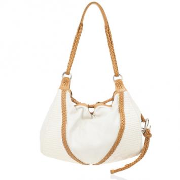 Loewe White and Brown Leather Hobo