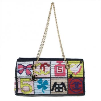 Chanel Multicolor Crochet Tweed "Lucky Charms" Patchwork Pochette