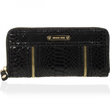 MICHAEL Michael Kors Moxley Python Continental Zip Around Leather Wallet